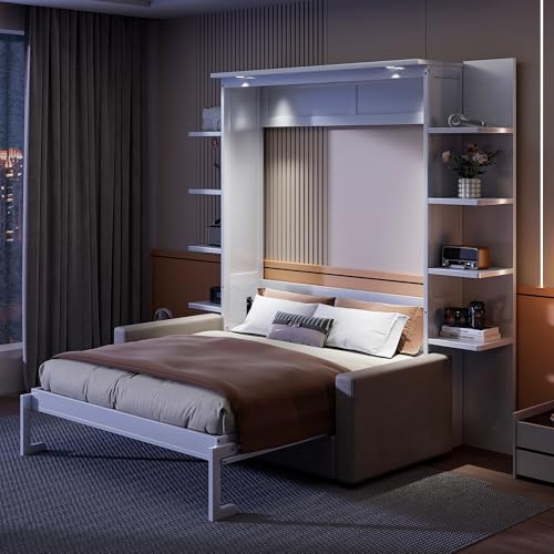 Queen Size Gray Murphy Bed with Sofa C25590
