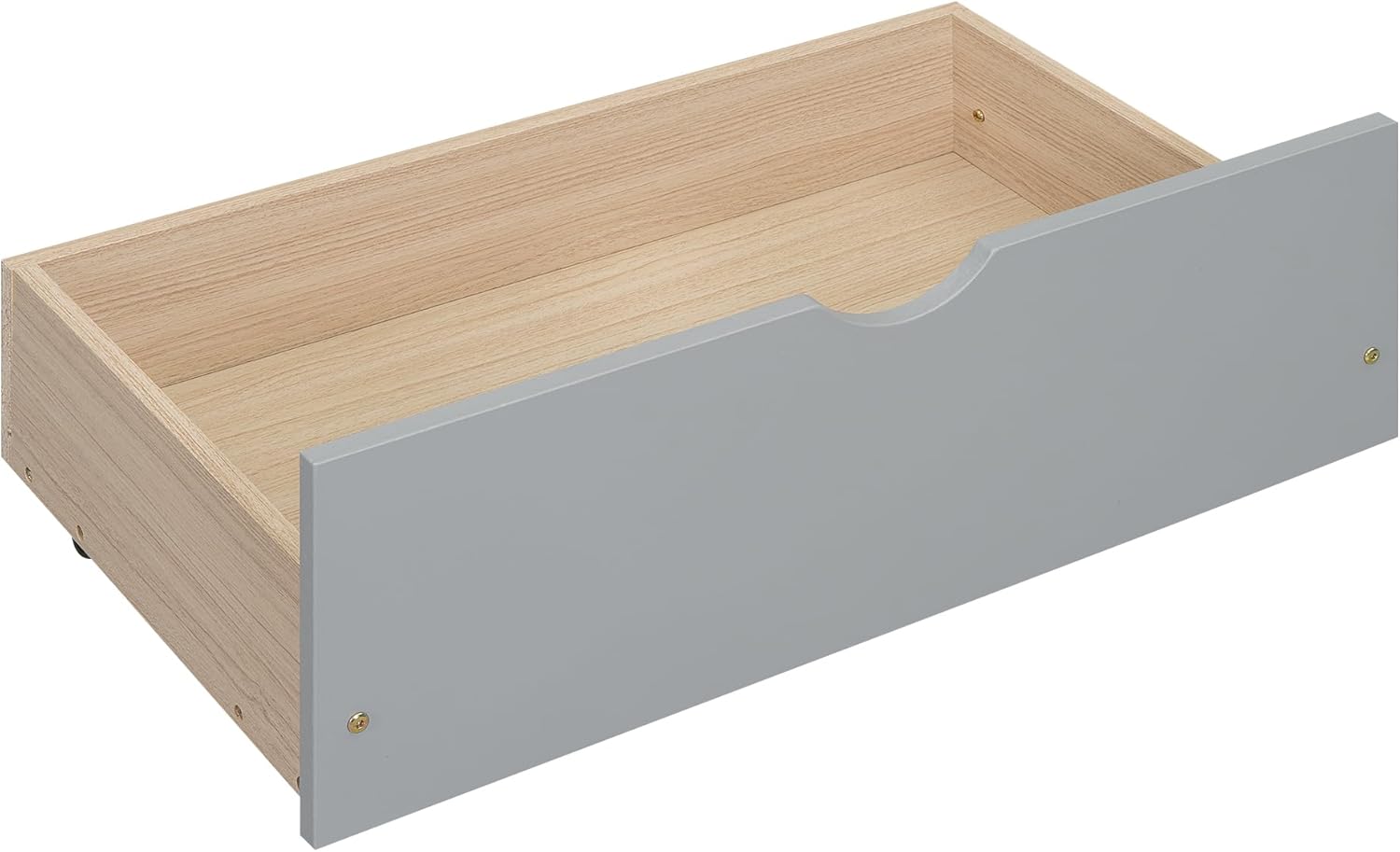 Gray Queen Size Wooden Platform Bedframe with Bookcase Headboard and 2 Storage Drawers R76788