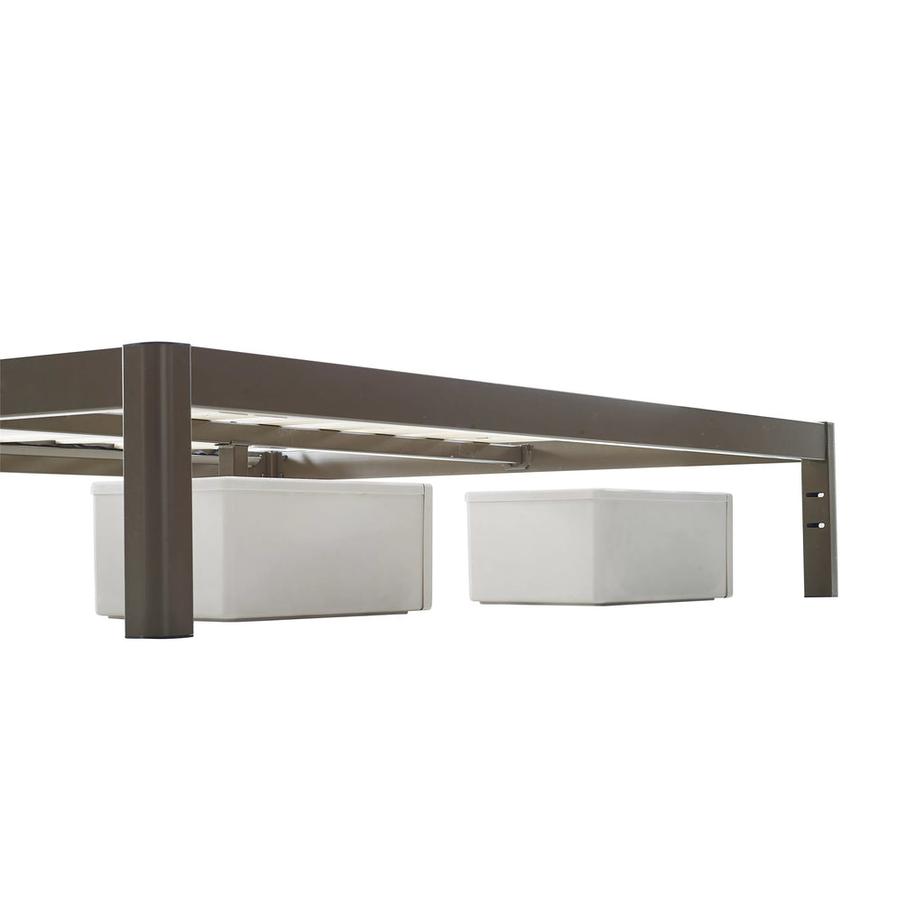 Queen Wood Slat Metal Platform Bed Frame E5474