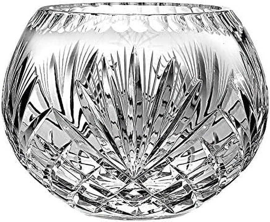 8" Hand Cut Crystal Rose Bowl P27242