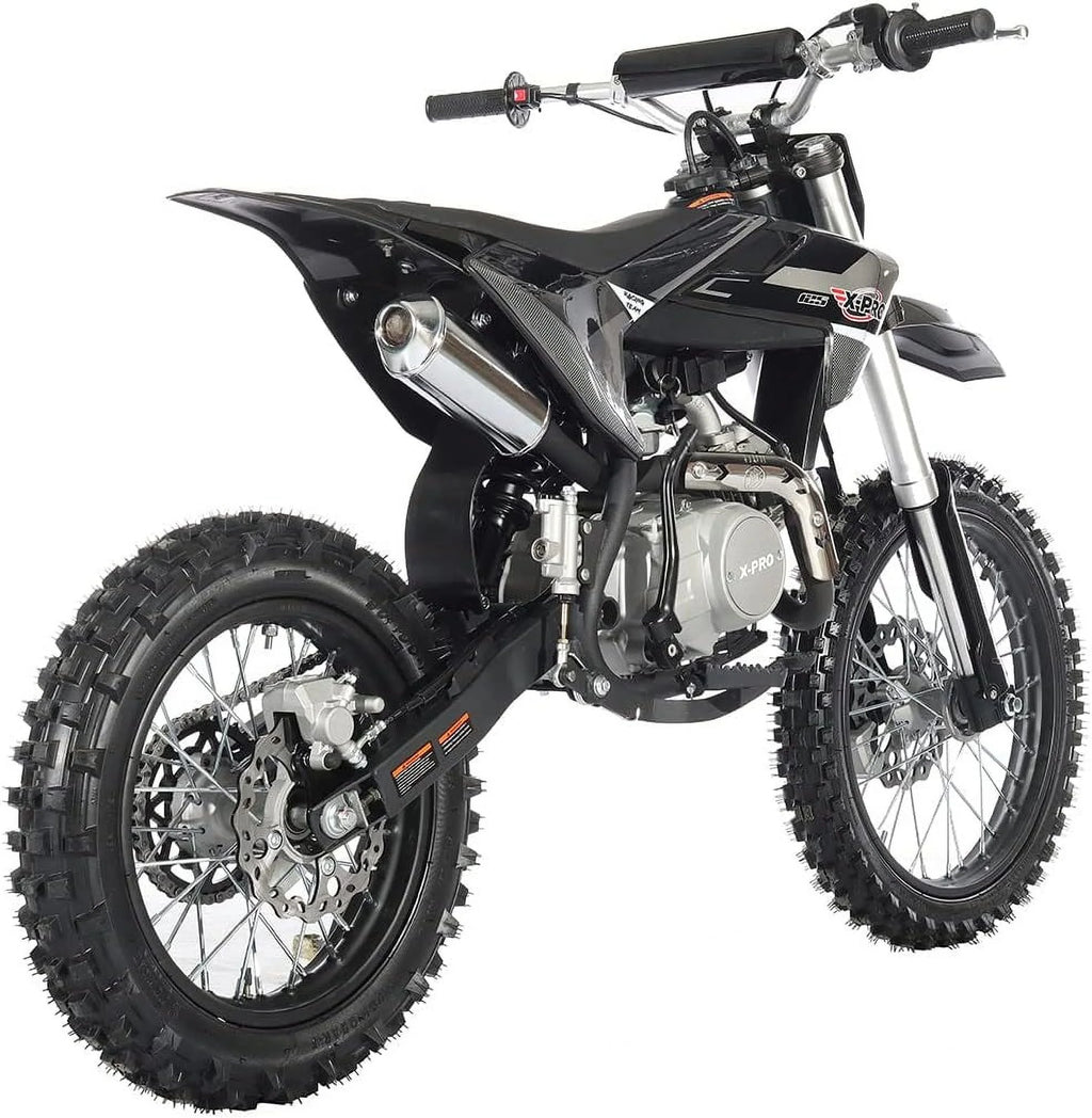 125cc Dirt Bike with 4 Speed Semi-Automatic Transmission, Kick Start 17"/14" Tires Y896