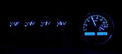 Black Blue Analog Dash Gauges System K94051