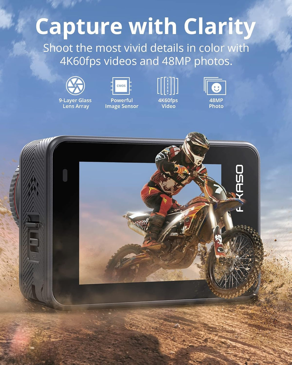 4K60FPS Action Camera with Touch Screen Waterproof Remote Control H827