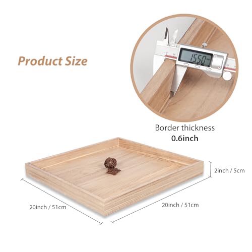 Large Square Rustic Wood Serving Tray 24 x 24 V179435