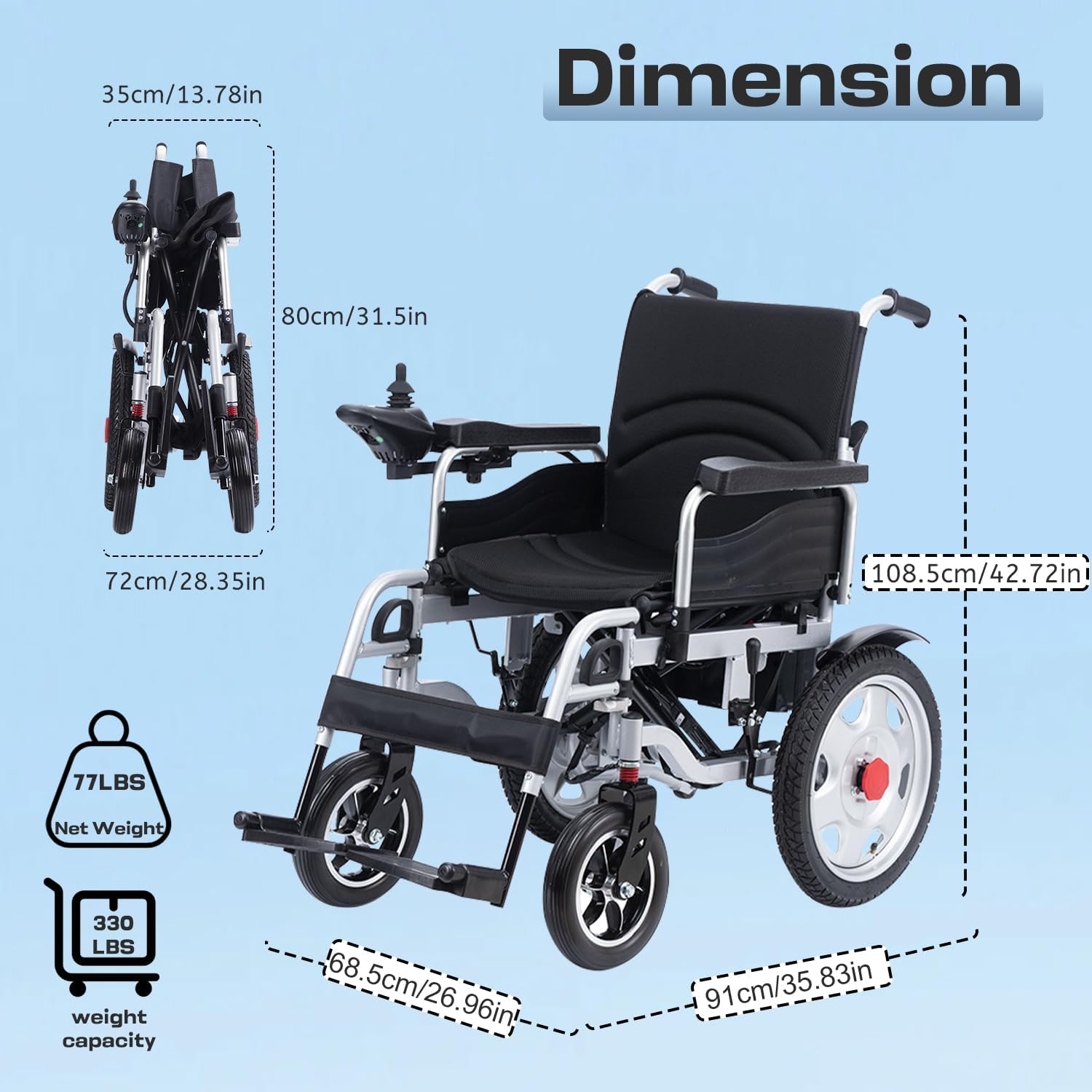 Lightweight Foldable Electric Wheelchair I654