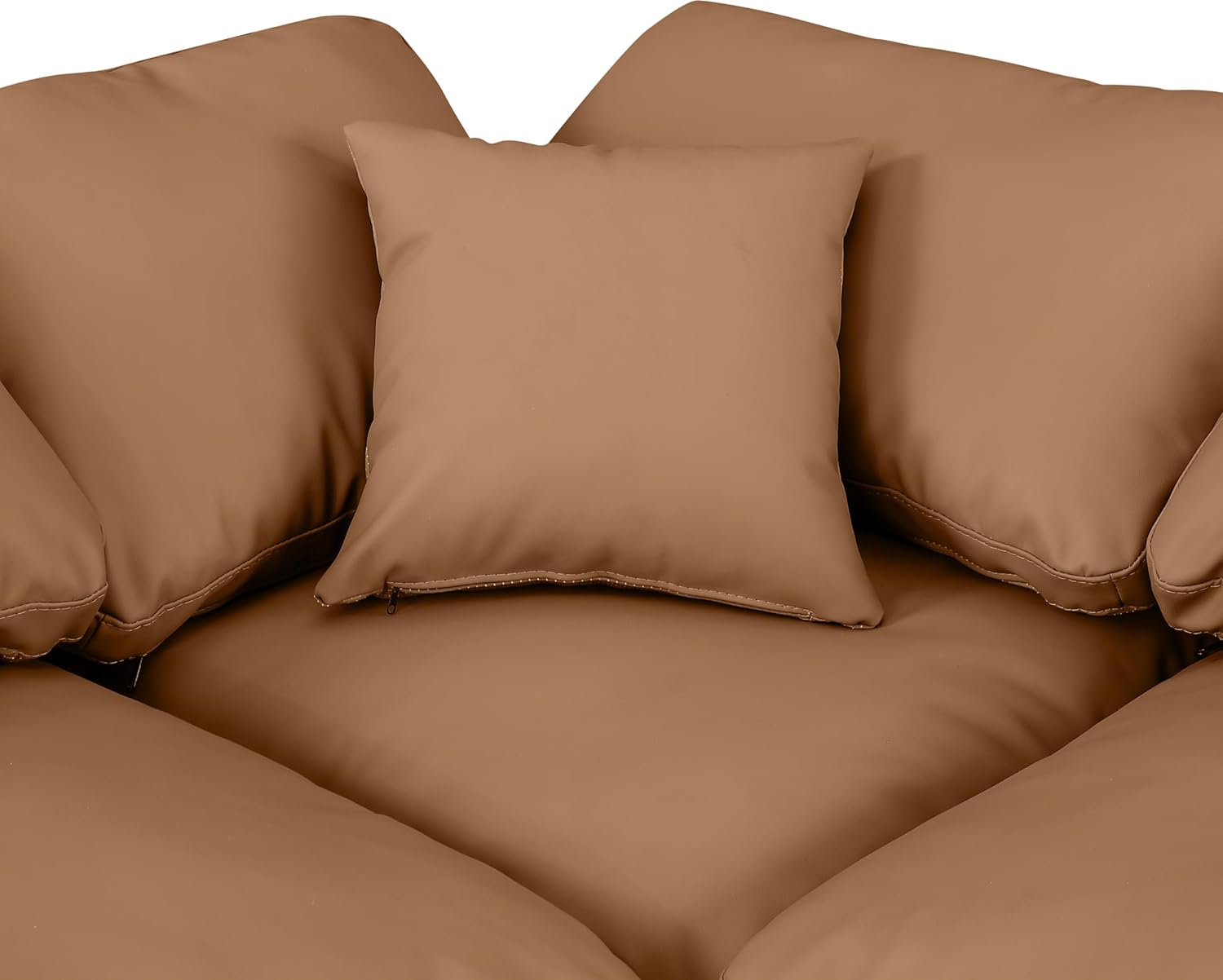 Cognac Vegan Leather Sectional X434970