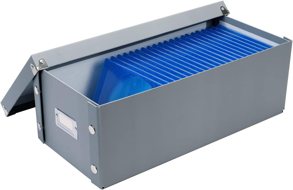 2 Pack Durable DVD Storage Box with Lids S910849