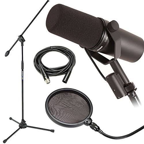 Dynamic Vocal Mic with Mic Boom Stand Pop Filter XLR Cable Y85327