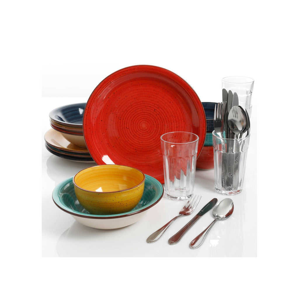 28pc Stoneware Speckle Dinnerware Set T14123