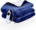 Blue 50" x 60" Flannel Electric Heated Blanket with Hand Controller M553