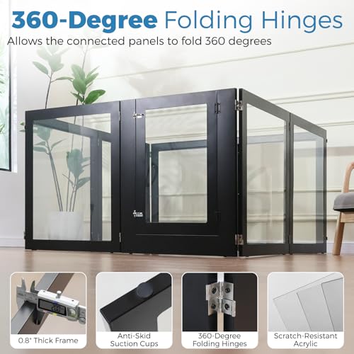 White 6 Panel Acrylic Dog Playpen with Door D926