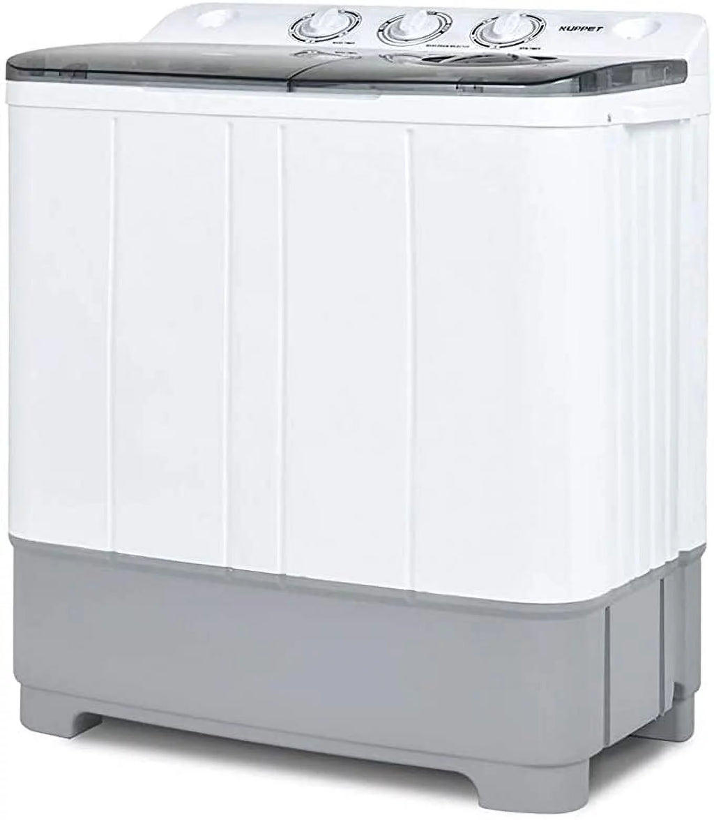 White & Grey Portable Twin Tub Washer Spin Dryer Z17672