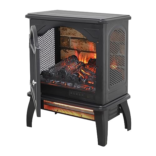 1500W Infrared Freestanding Electric Fireplace Stove Heater with Remote B3149