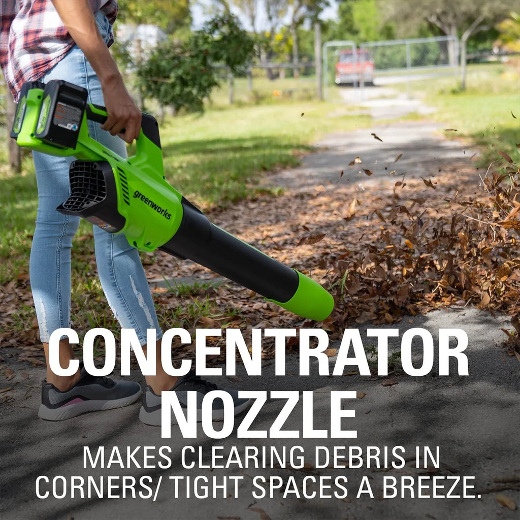 48V Brushless Leaf Blower 515CFM 125MPH with 2 2.0Ah Batteries & 4A Dual Port Charger A1821