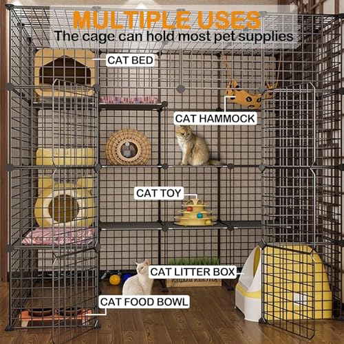 Large Cat Cage with Balcony Detachable Metal Wire Kennels Crate N5434