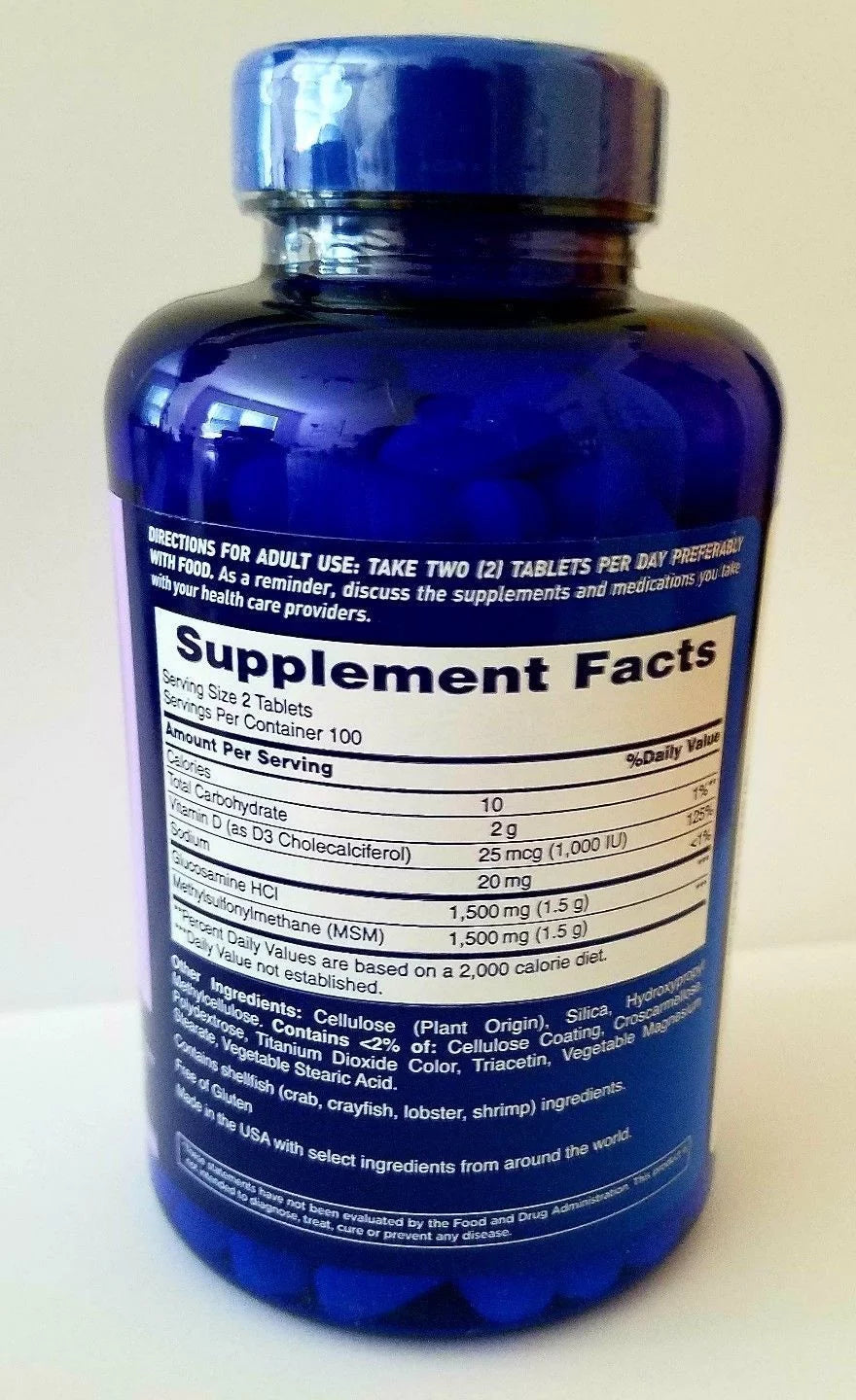 2 Pack 1,500mg Glucosamine HCl Tablets, 200 ct. G850290
