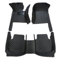 Black and Black with Green bar Luxury Leather Car Floor Mats E922