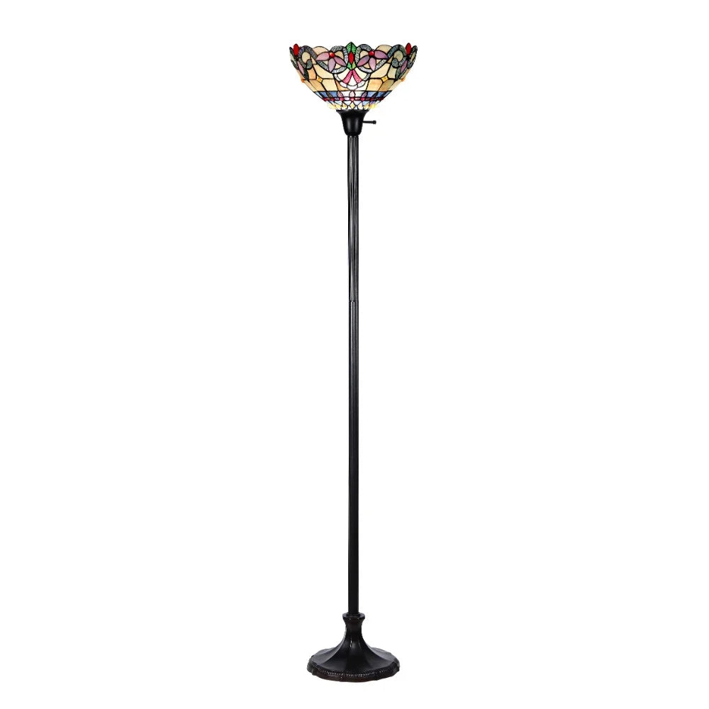 Tiffany-style 1 Light Torchiere Floor Lamp 14" Shade Z370