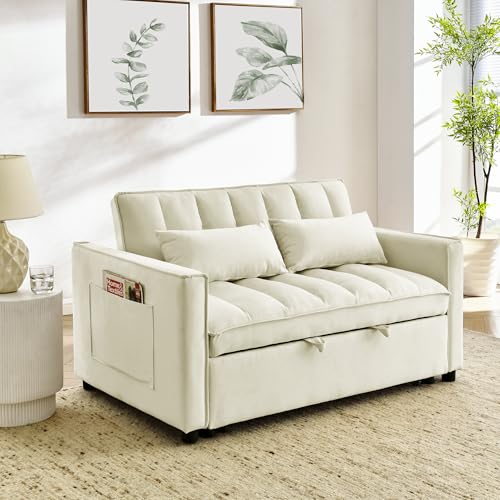 Black Velvet Convertible Sleeper Sofa Bed J24364