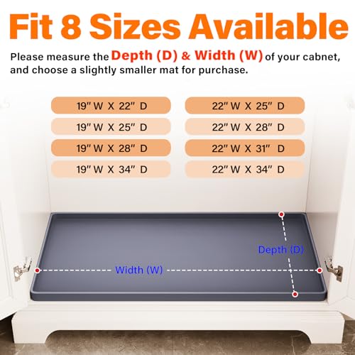 Waterproof Silicone Under Sink Mat 34" x 22" U352