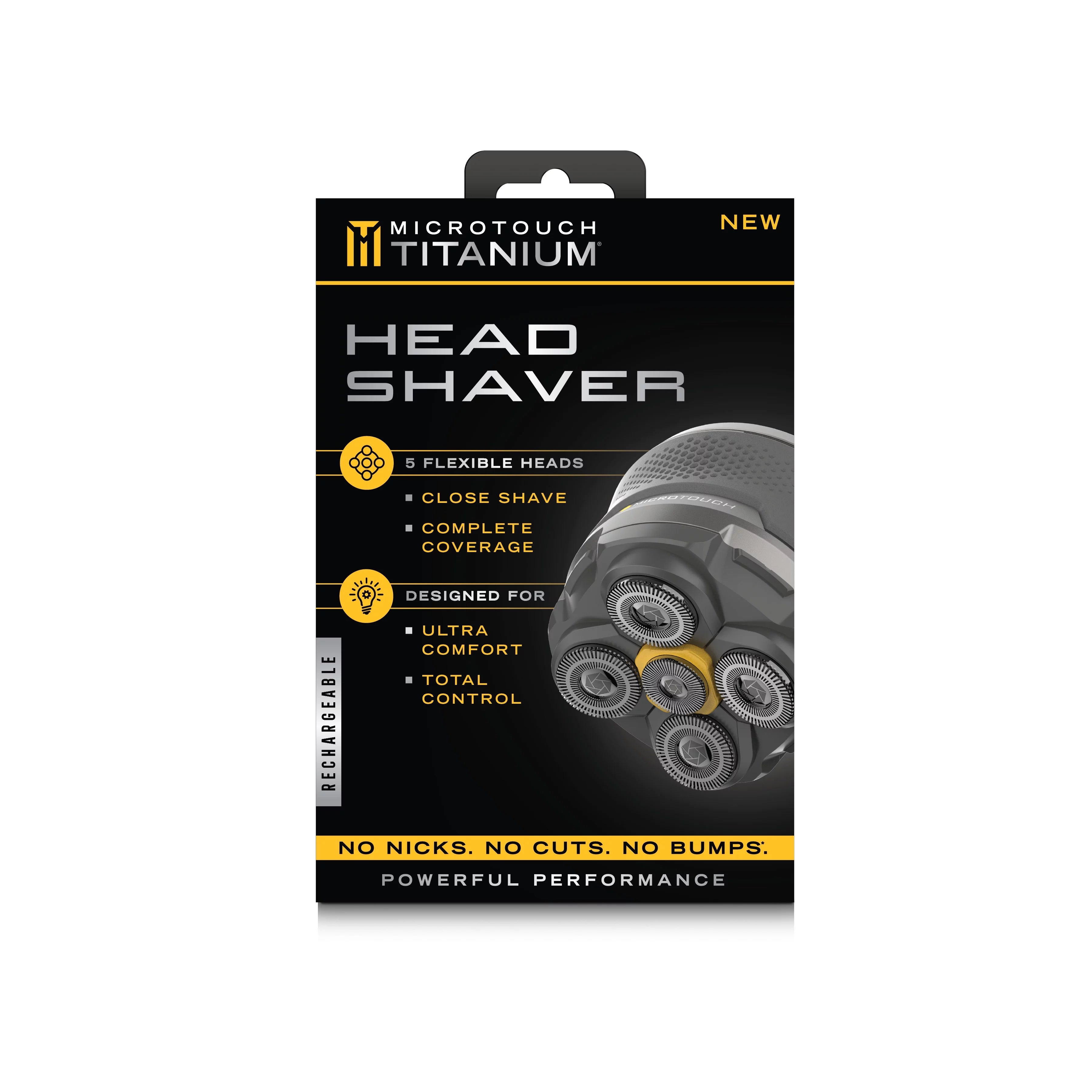 Black Titanium Head Shaver, 5 Flexible Heads L2646