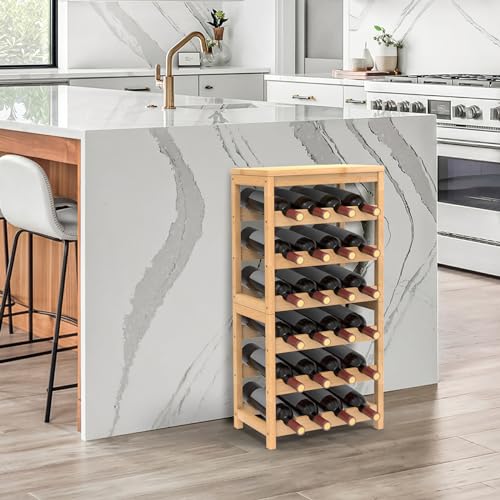 12 Bottles 3 Tier Bamboo Wine Rack C404576