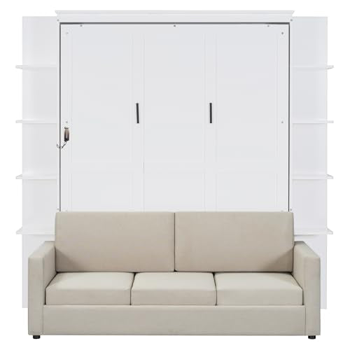 Queen Size Gray Murphy Bed with Sofa C25590