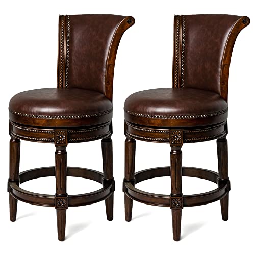 White Oak Finish Natural Color Fabric Counter Height Barstool with Back, Set of 2 K2598