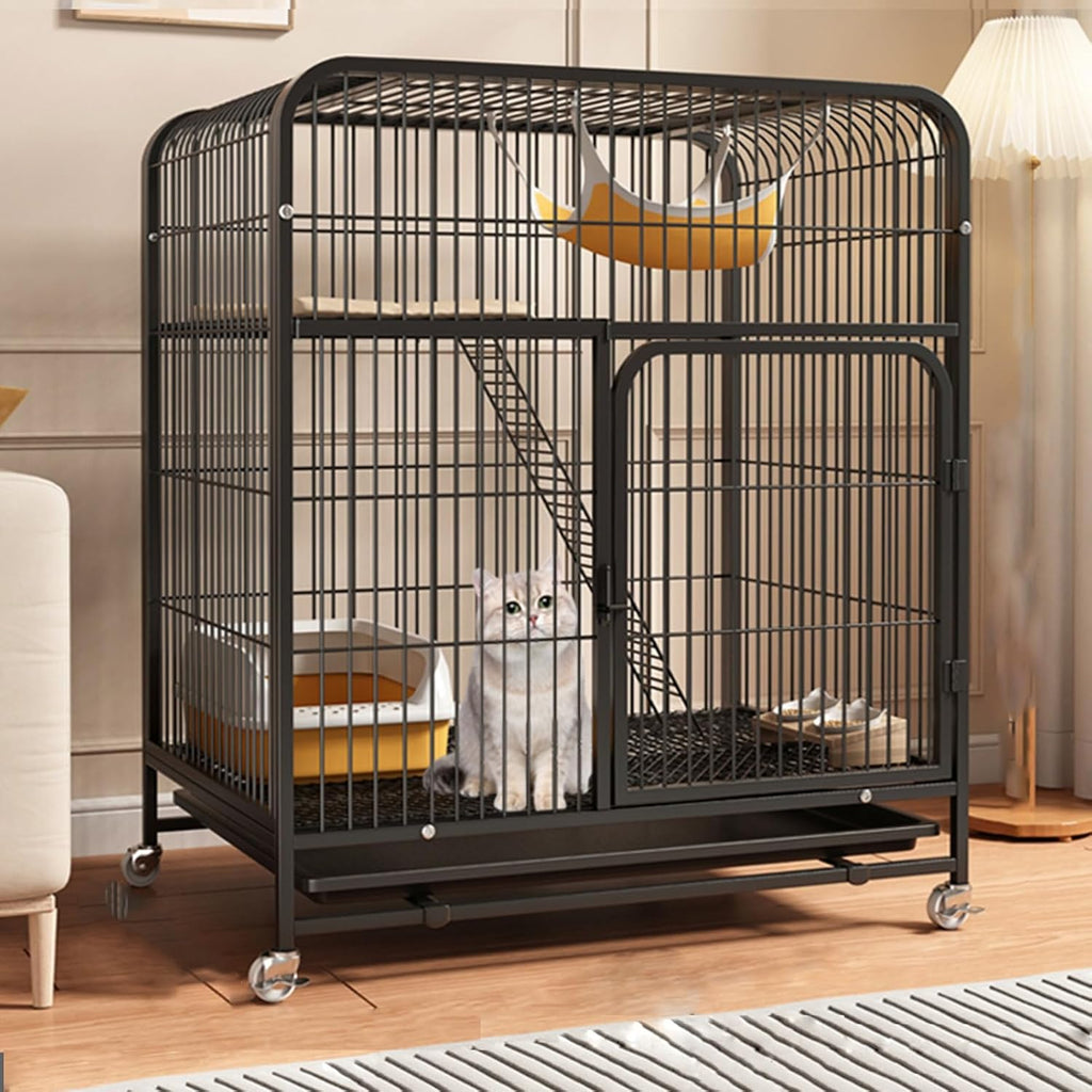 Large 2/3 Tier Cat Cage with Cat Litter Box W8737