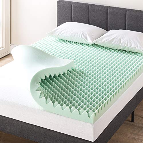 2 Inch Egg Crate Memory Foam Mattress Topper, Full, Green A12647