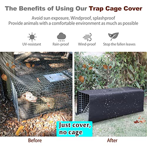 32 Inch Heavy Duty Folding Animal Trap Cage with Cover 2 Packs Q7176