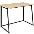 Black 42in Folding Drop Leaf Desk with Wood Table Top R562484