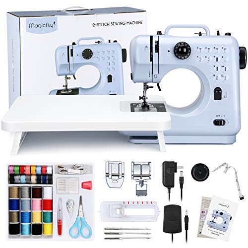 Blue Mini Sewing Machine with 12 Built-in Stitches Y583405