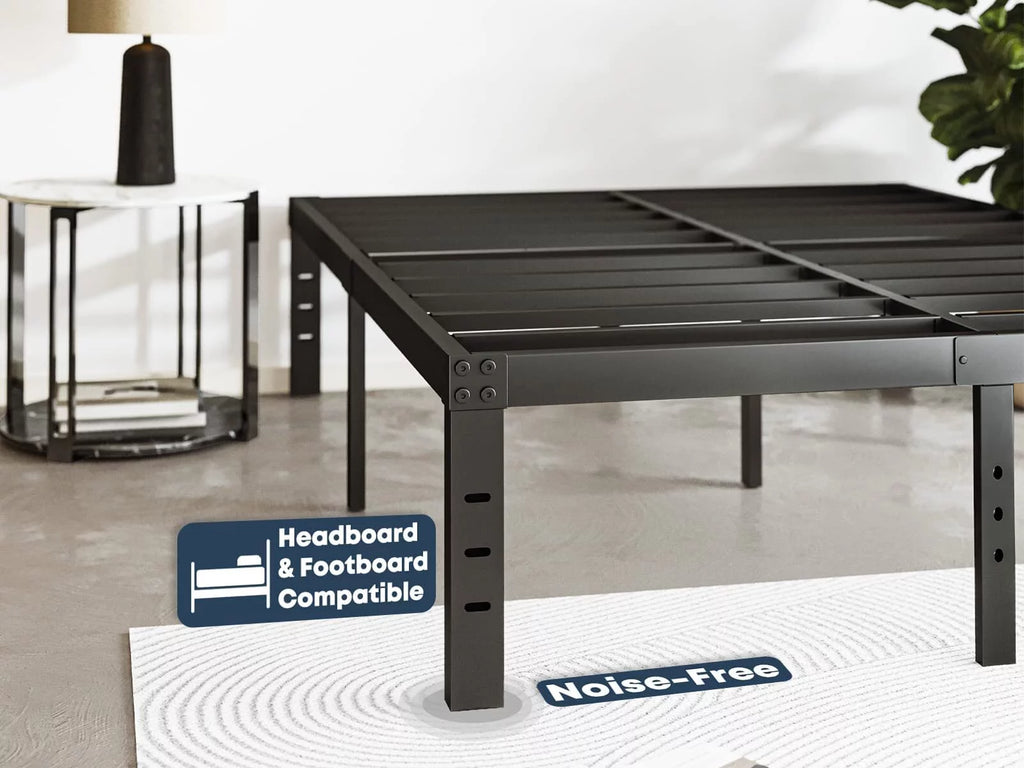 14" Queen Metal Bed Frame with Steel Slats E7114