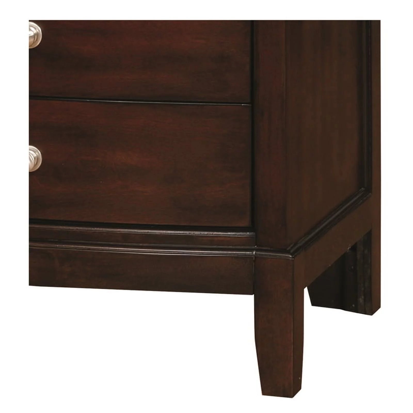 Brown Cherry Wood 3-Drawer Nightstand L89471