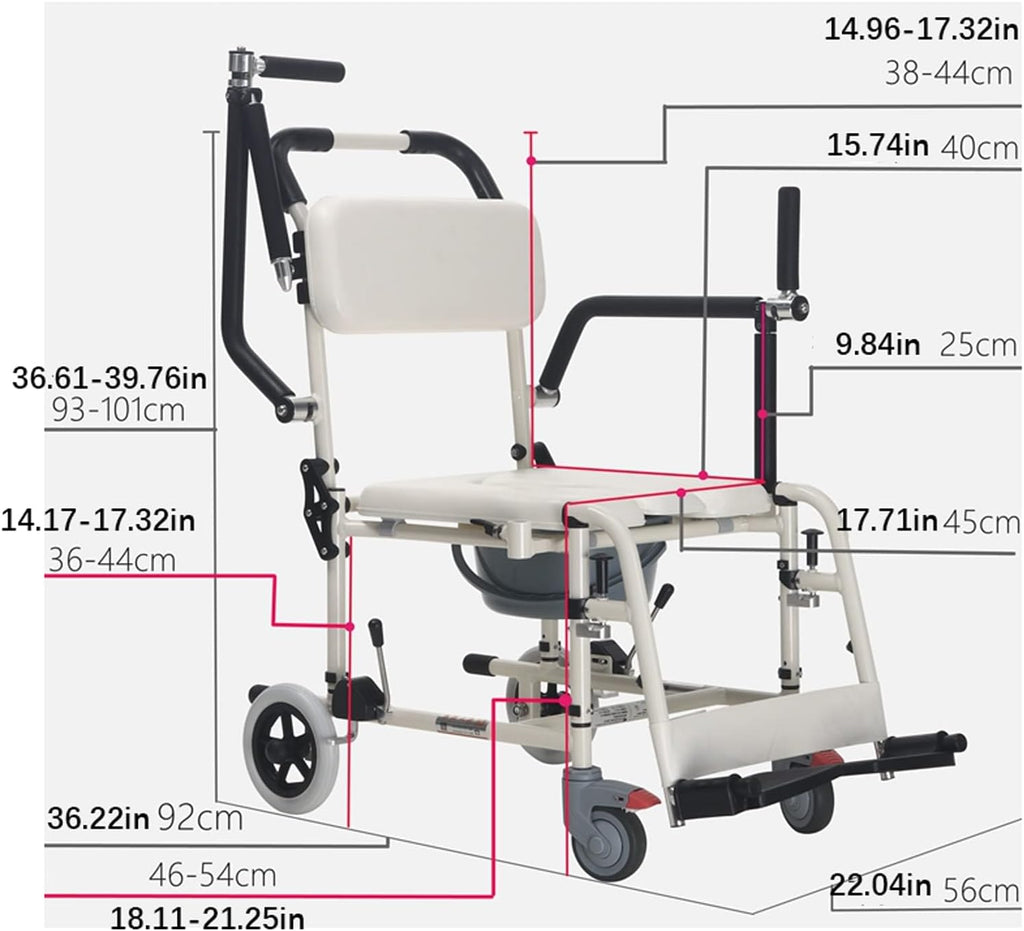 Bedside Toilet, Rolling Shower Wheelchair, Transfer Chair N5815