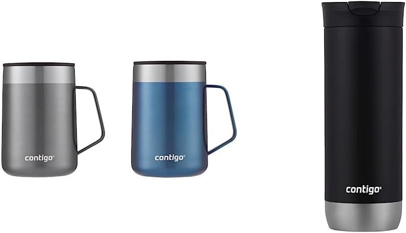 Stainless Steel Travel Mugs with Splash-Proof Lids J87734