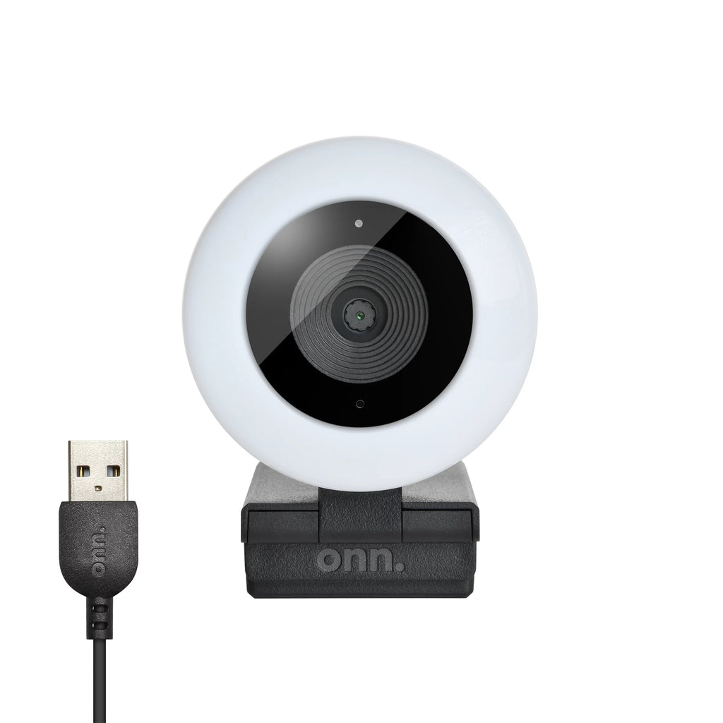 White & Black Webcam with Ring Light Y546