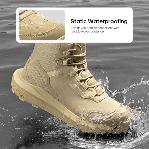 Waterproof Leather Tactical Work Boots with Cushion Sole E5632