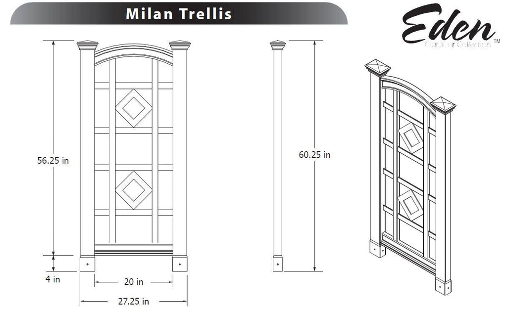 White Vinyl Trellis V699