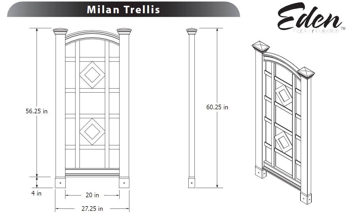 White Vinyl Trellis V699