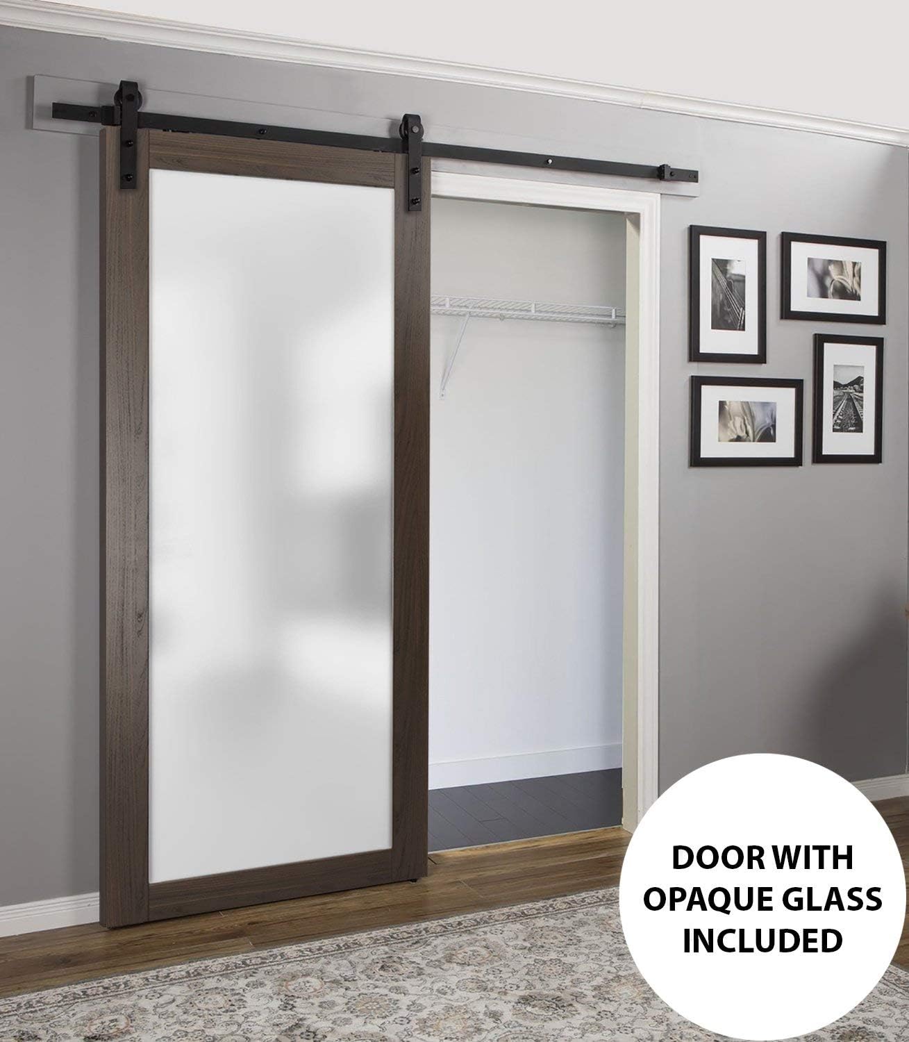 Frosted Glass Door Panel Slab 32 x 84 Solid Wood Core Interior Door E779392