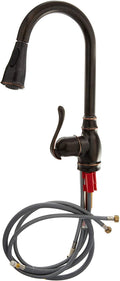 Single Handle Kitchen Faucet with Pullout Spray, Mediterranean Bronze D880