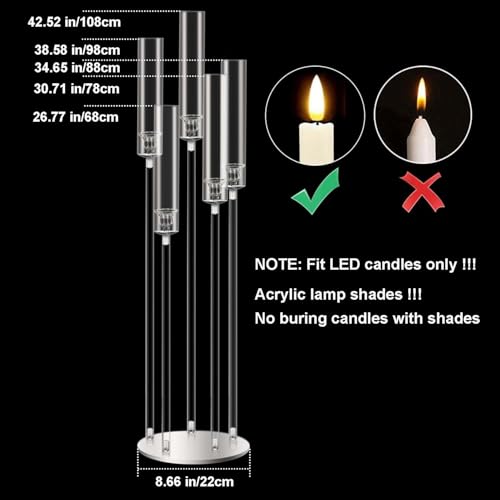 10pcs Black 5 Arms Candelabra Centerpieces L45621