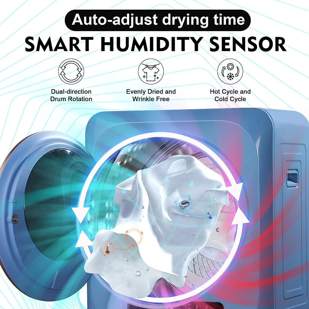 Compact Electric Clothes Dryer 8.8 Lbs 850W with Moisture Sensor P85896