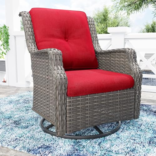 Outdoor Swivel Rocker Patio Chair with Olefin Fabric Cushions A6802