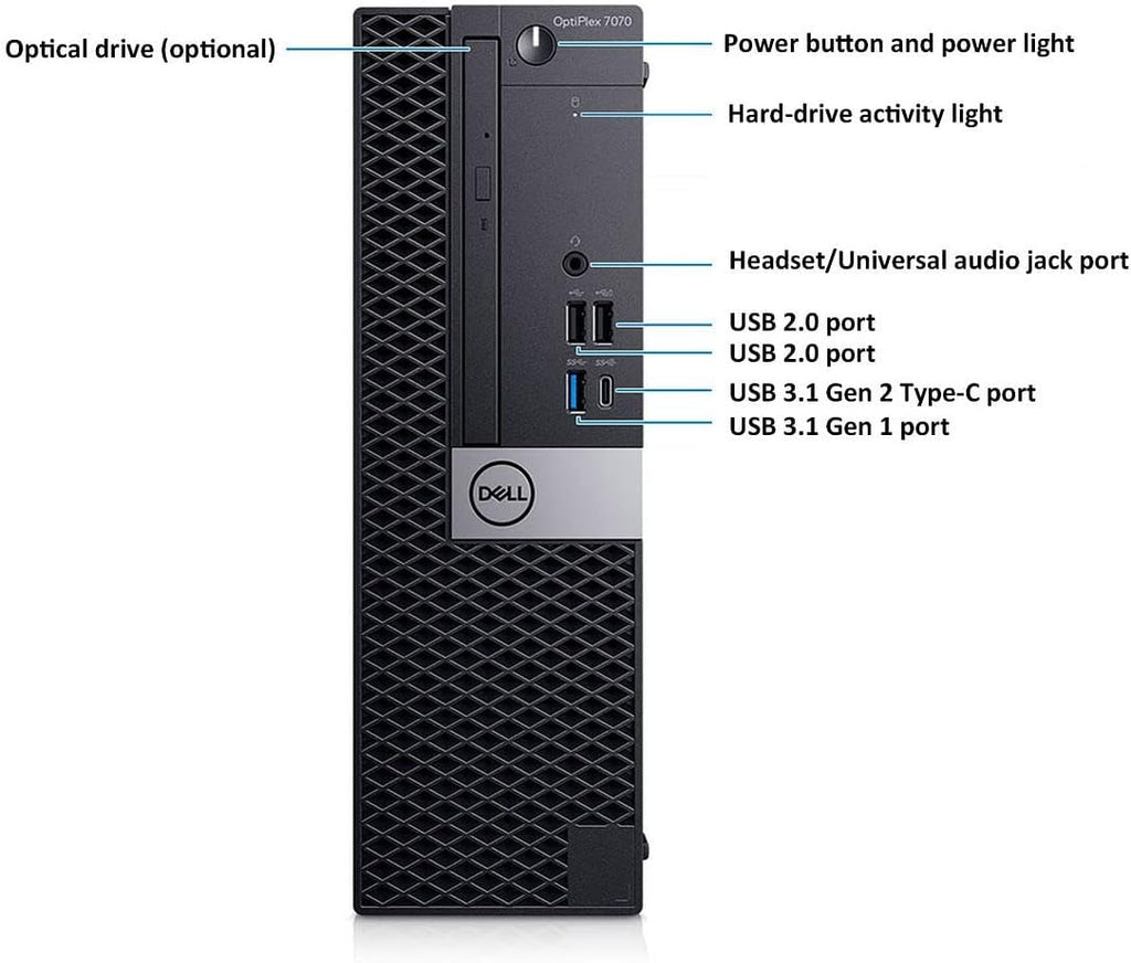 Dell OptiPlex 7070 SFF Desktop Computer, Intel Hexa Core i7-8700 3.20GHz, 16GB DDR4 RAM, 1TB NVMe M.2 SSD, Windows 11 Pro, Wireless Keyboard & Mouse G6310