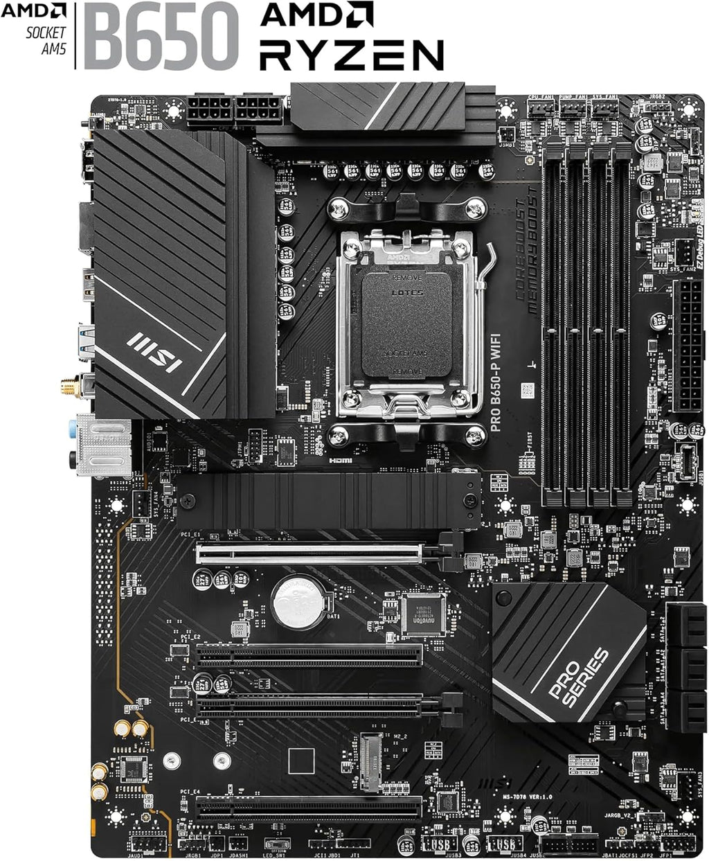 AMD AM5 ATX Motherboard, 4x DDR5, 1x PCI-E x16, 2x M.2, 6x SATA, 8x USB 3.2, 1x USB Type C K4158