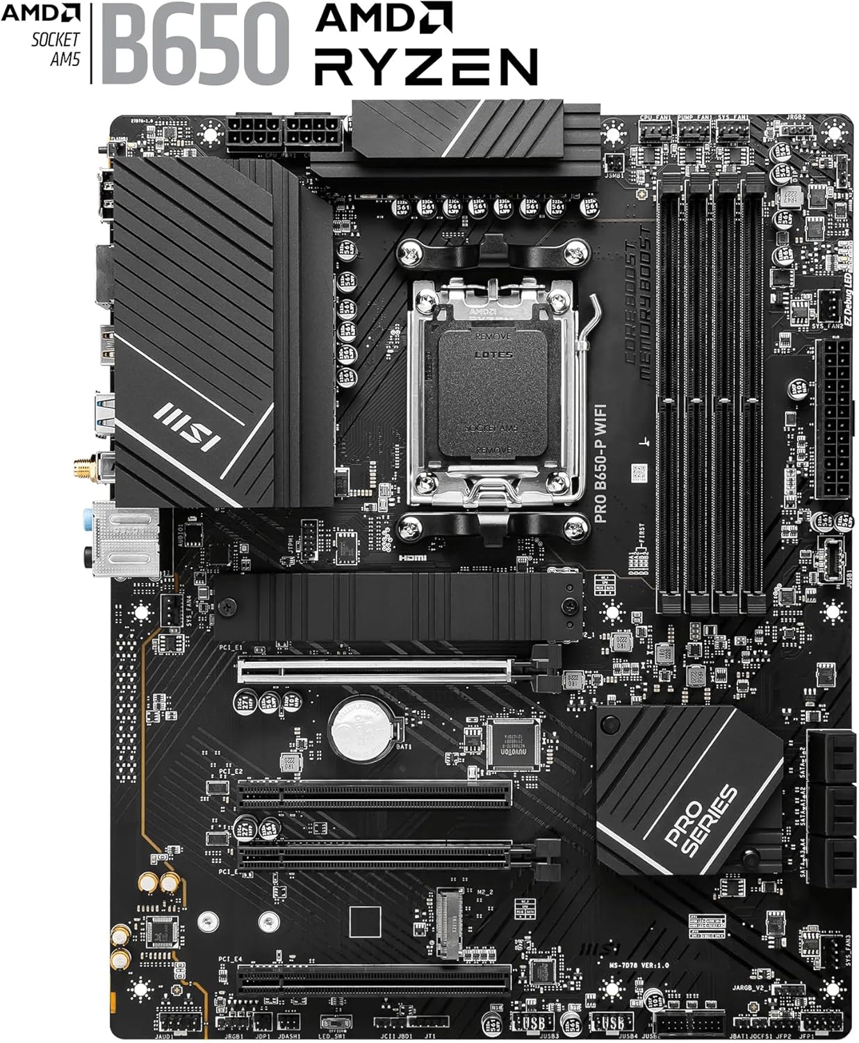 AMD AM5 ATX Motherboard, 4x DDR5, 1x PCI-E x16, 2x M.2, 6x SATA, 8x USB 3.2, 1x USB Type C K4158