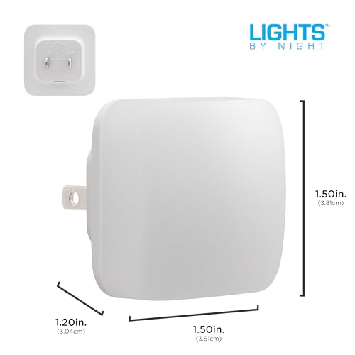 Mini Square LED Night Light, Plug-in, Dusk to Dawn Sensor, 4 Pack L265698